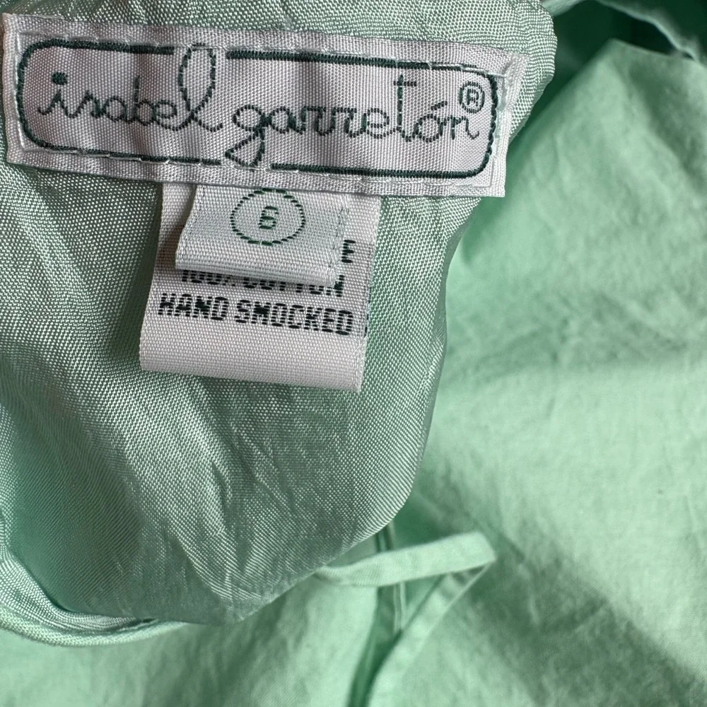 Isabel Garreton Light Green Hand Smocked Dress - Picture 5 of 7